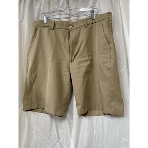 Ben Hogan Men's Golf Shorts Tan Flat Front Size 36 Performance Stretch